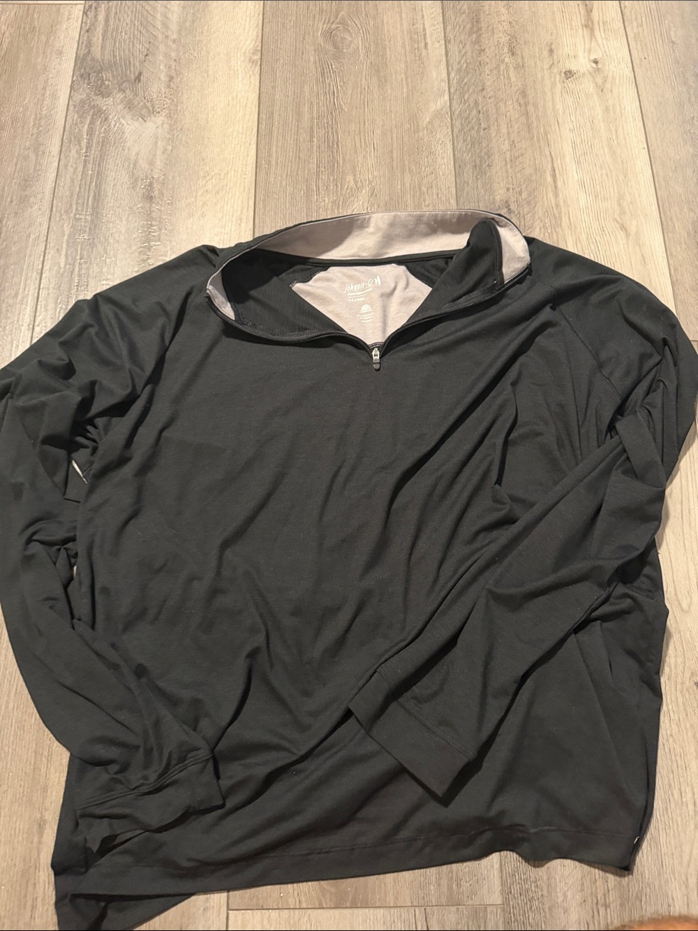 johnnie-O Black Quarter-Zip Pullover with Light Gray Inner Collar